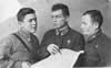 Слева направо: лейтенант Г.Г.Пермяков, ст. лейтенант Г.С.Плитка, капитан С.Д.Берман. 1942 год.